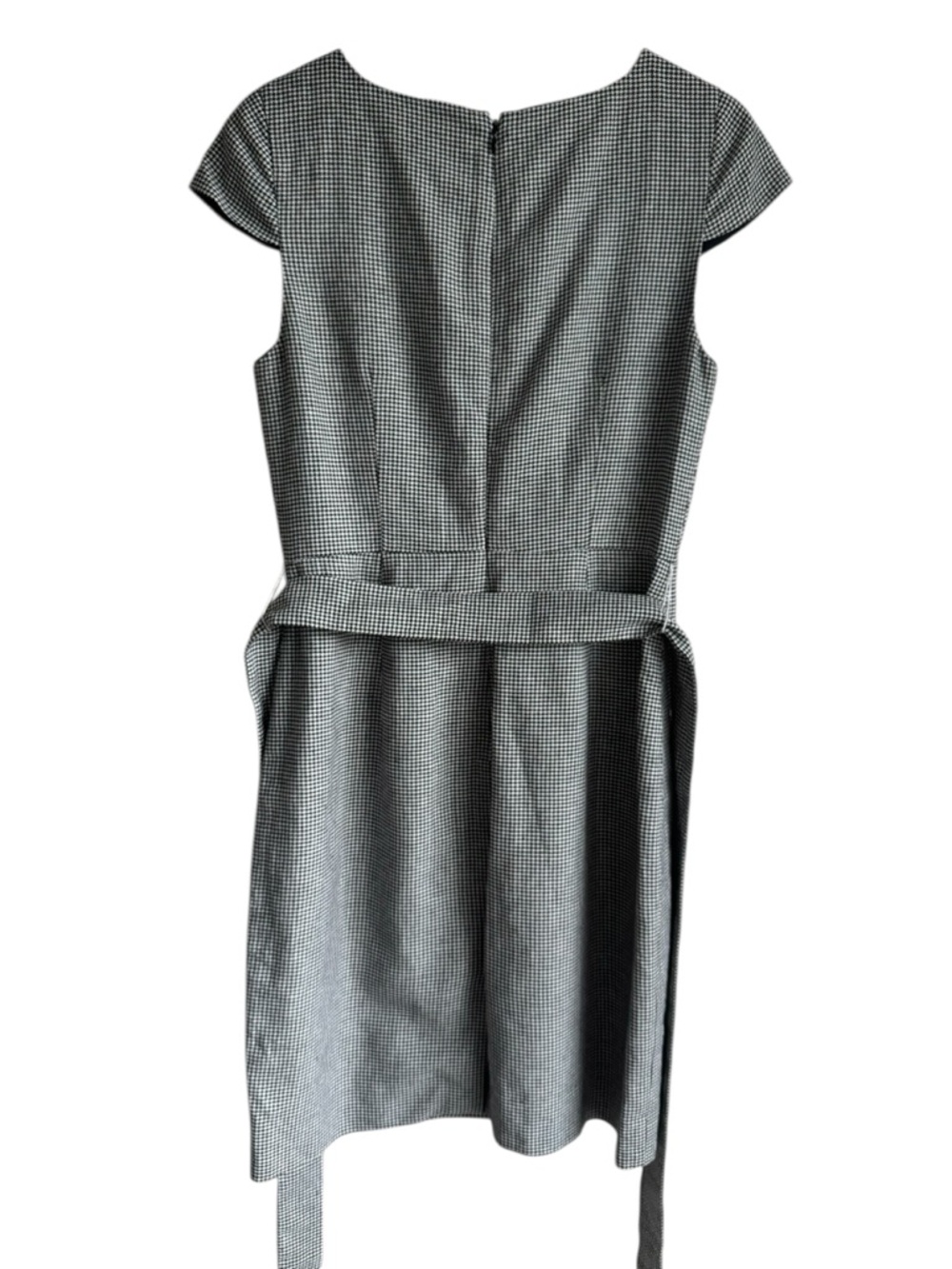 J.Crew Size 6 Houndstooth Linen Blend Sheath Dress Belted Classic Chic - Picture 7 of 16